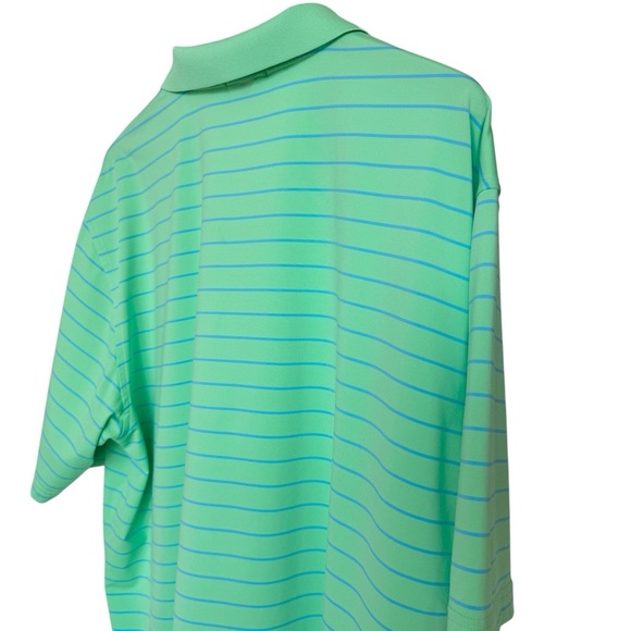 Peter Millar Men's XL Summer Comfort Green Striped Polo Shirt Short Sleeve Golf - Picture 6 of 11